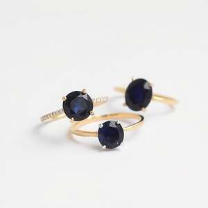 แหวนอัญมณีชุบทองและเงินสเตอริง925แบบปรับได้แหวนพลอยพลอยราศีเกิดสำหรับคู่รักแบบอินฟินิตี้ - Product Image 3