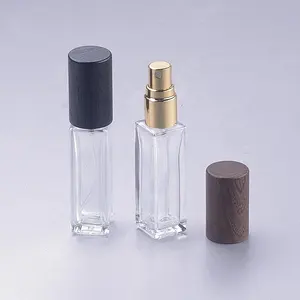 Groothandel 30Ml Lege Verpakking Spray Met Houten Deksels Parfum Glazen Flessen