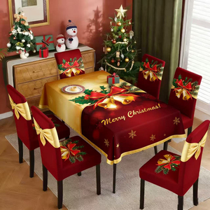 Nappe de table de Noël haut de gamme imperméable pour dîner en famille, restaurant, décoration de fêtes - Product Image 4