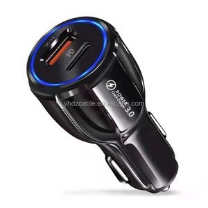 ที่ชาร์จในรถยนต์ USB C 2 พอร์ต QC3.0 USB ชาร์จเร็ว ที่จุดบุหรี่ในรถยนต์ ใช้ได้กับ iPhone11 12 13 หัวชาร์จ PD - Product Image 3
