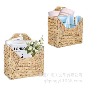 Gourd Woven Storage Basket Rectangle Wall Mounted <b>Kitchen</b> Vegetable Organizer Eco Friendly Rattan Basket - Product Image 4