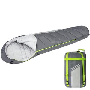 Sac de couchage de camping 230x80 cm avec fermeture éclair résistante aux déchirures et sac de transport - Product Image 1