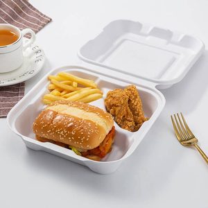 Sinh Thái compostable vỏ sò lấy đi hộp đựng thức ăn 3 ngăn dùng một lần phân hủy sinh học mía bã mía Hộp Ăn Trưa - Product Image 6