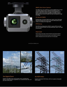 Drones industriels UAV 3T en plastique pour professionnels, caméra infrarouge zoom CMOS 1 pouce pour drone de <span class=keywords><strong>patrouille</strong></span> télécommandé - Product Image 3