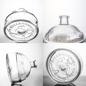 Bouteille à liqueur en <span class=keywords><strong>verre</strong></span> <span class=keywords><strong>vintage</strong></span> en forme de dôme 500 ml 750 ml Logo gravé personnalisé Bouteille à spiritueux pour whisky, <span class=keywords><strong>rhum</strong></span>, gin, vodka, brandy de qualité supérieure - Product Image 2