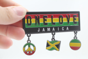 Aimant de réfrigérateur <span class=keywords><strong>en</strong></span> métal émaillé personnalisé, souvenir One Love de la Jamaïque, pour la décoration de la maison - Product Image 5