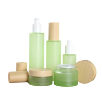 Vente en gros Bocal et bouteille en verre pour ensemble d'emballage cosmétique de soins de la peau vide personnalisé de luxe