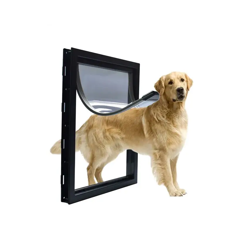 Nueva apertura de puerta de Mascota de perro grande de PVC, apertura de puerta de entrada y salida de perro mediano y grande con solapa de puerta de Mascota de microchip