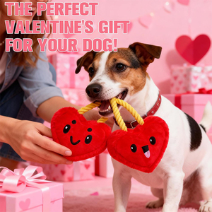 ของเล่นสุนัขแบบขายส่ง ของเล่นเสียงดังรูปหัวใจสีแดง ของเล่นเชือกตุ๊กตาสุนัขแบบมีเสียงดัง ของเล่นดึงเชือกทำความสะอาดฟัน - Product Image 5