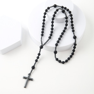 <span class=keywords><strong>Collana</strong></span> <span class=keywords><strong>con</strong></span> croce di ematite religiosa classica da uomo <span class=keywords><strong>collana</strong></span> <span class=keywords><strong>con</strong></span> <span class=keywords><strong>rosario</strong></span> <span class=keywords><strong>con</strong></span> perline in pietra di tigre naturale 8mm - Product Image 5