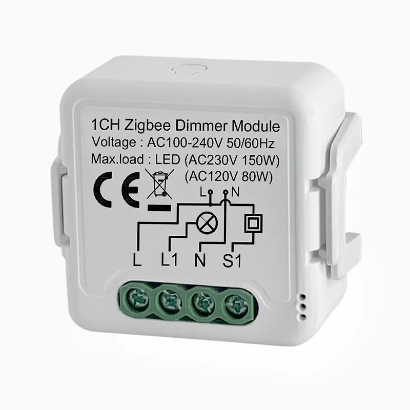 Tuya ZigBee 3.0 1/2gang 2 Way Smart Dimmer Switch Module No Neutral Wireless Remote/Voice Control Switch Work With Alexa Google