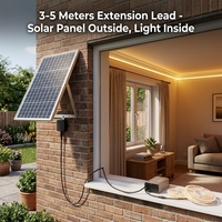 Bande lumineuse LED solaire intérieure/extérieure à panneaux séparés 5M 10M DIY Décoration Maison Intelligente Armoire Escaliers Sans Câblage Zéro Facture d'Électricité