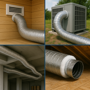 Haute Qualité ARBO Polyester Laine Feuille D'aluminium Fil D'acier Isolé R0.6 R1.0 R1.5 Conduit Flexible CVC Systèmes Pièces Moderne - Product Image 2