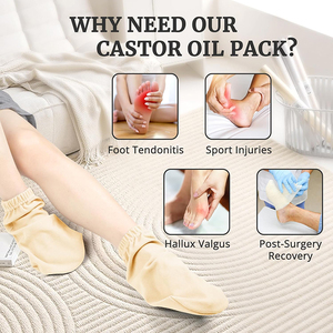 Castor Oil Pack <b>Wrap</b> for Feet Castor Oil Pack <b>Wrap</b> for Women Castor Oil Socks for Feet Arthritis and Feet Tingling Cracking - Product Image 2