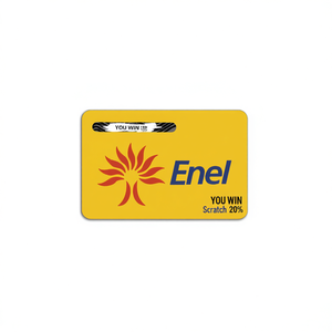 Carta Gratta e Vinci Enel Gialla con Adesivo Promozionale, Logo e Testo - Product Image 2