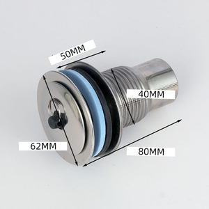 Unidad de desagüe para fregadero de 40 mm de acero inoxidable, tipo elevable, para dispositivo de descarga de agua de lavandería - Product Image 2