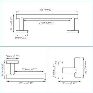 Juego de Toallero de Tres Piezas de Hierro Moderno con Acabado Dorado para Baño, Inodoro, Hotel/Apartamento con Colgante - Product Image 4
