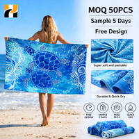 Sand Free Digital Print logo Microfiber Beach Towel OEM Custom Microfiber Printed Beach Towel With logo
