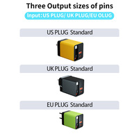 Pengisi Daya Dinding GaN 65W Mini Colokan EU Kabel Retractable Kompatibel OTP PD 3.0 QC3.0 Tipe-C Pengisi Daya Cepat Laptop & Ponsel