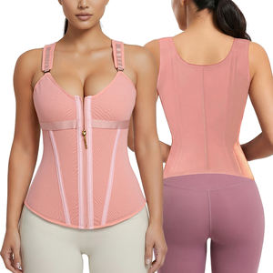 Gaine amincissante rose tendance avec soutien-gorge intégré, effet <span class=keywords><strong>ventre</strong></span> <span class=keywords><strong>plat</strong></span>, type corset, Fajas Colombianas, Body Shaper - Product Image 1