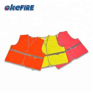 Okefire เสื้อกั๊กความปลอดภัยในการทำงานของเด็ก,เสื้อตาข่ายพิมพ์ลายสีเหลืองสะท้อนแสง - Product Image 4