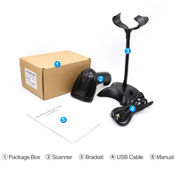 Escáner de Código de Barras con Cable Xincode, Lector de Código de Barras USB Portátil con Soporte, Escáner de Código de Barras Láser 1D para Supermercados M-3100AT