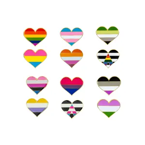 Free Sample Cheap Customization Rainbow Pride Soft Hard Enamel Metal Pin Badge LGBTQ Enamel Pride Pin For Gift