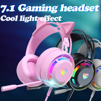 Headset Gaming Pan Sen Wired 7.1 USB Over-ear RGB Mic untuk PC/Laptop PUBG - OEM Logo Kustom Grosir Langsung dari Pabrik