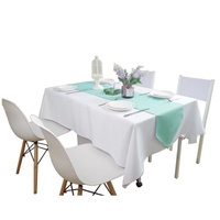 Vente en gros Prix en vrac MJS 100% Spun Polyester Nappe de table 4/6/8 pieds Couverture de table infroissable Nappe De Table Manteles
