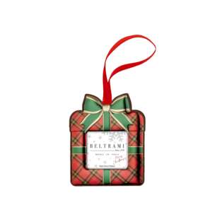 Cadre photo suspendu Beltrami Gold 2x2, structure en bois plaqué argent, ornement de Noël traditionnel personnalisé d'Italie - Product Image 1