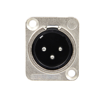 Prise mâle XLR 3 broches sur châssis métallique de type D pour microphone, table de mixage audio, amplificateur, haut-parleur, enregistrement sonore en direct et studio