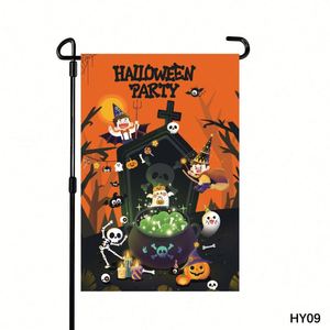 Halloween-Themed 12x18in Waterproof Adjustable Polyester <b>Garden</b> Flag Custom Design Fiberglass <b>Pole</b> Double-Sided <b>for</b> Yard Decor - Product Image 4