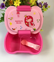 2024 School Kinderen Dubbele Waterflessen Lekvrije Plastic Magnetron Snack Sandwich Voedselcontainer Cartoon Draagbare Bento Lunchbox