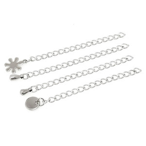 Chaîne d'extension en acier inoxydable avec pendentifs en forme de goutte d'eau 3-15mm, composants de bijoux DIY en gros - Product Image 2