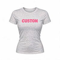 Kaos Wanita Slim Fit Custom Printing, Penjualan Langsung Pabrik, Atasan Lengan Pendek Musim Panas, Kaos Polos Basic Wanita