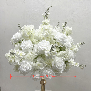 미국 창고 재고 있음 50cm 화이트 인조 꽃볼 웨딩 센터피스 리셉션 호텔 가정 생일 장식용 - Product Image 2