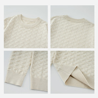 Pull en maille jacquard texturé de luxe léger pour homme, col rond décontracté, manches longues, idéal pour tenue décontractée (OEM/ODM)