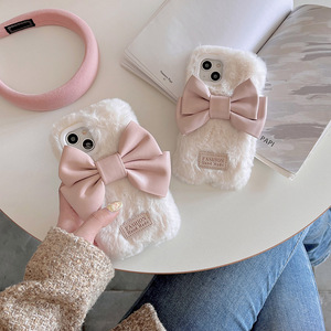 Chống sốc Lông Điện thoại thông minh Điện thoại di động trường hợp Shinny Cover quay lại với Knot Bow - Product Image 4