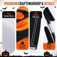 Décoration d'Halloween : Drapeau de plage, Drapeau plume, Bannière en forme de goutte d'eau, Drapeau en forme de fantôme, Citrouille, Chauve-souris pour la pelouse, la véranda, le jardin, les fêtes