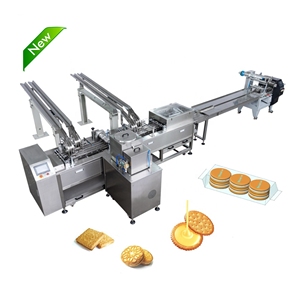 Meilleure vente machine à sandwich à biscuits remplie de crème à double voie pour la fabrication de biscuits et de macarons Oreo avec ligne d'emballage - Product Image 1