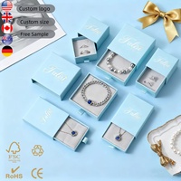 Boîte rigide de luxe à tiroir coulissant avec ruban, gaufrée, pour bijoux de marque Signature, boîte d'identité avant-gardiste
