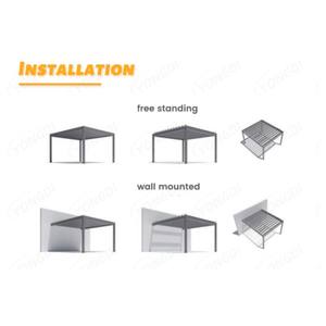 Pérgola de metal para exteriores, casa prefabricada de metal, eléctrica, 4x4, para patio, <span class=keywords><strong>terraza</strong></span>, jardín, impermeable, con led - Product Image 6