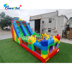 Nhà trả lại bơm hơi thương mại-Công viên giải trí trẻ em màu sắc rực rỡ với CẦU TRƯỢT - Product Image 1