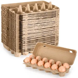 बायोडिग्रेडेबल पर्यावरण के अनुकूल पानी प्रतिरोधी अंडे भंडारण पैकेजिंग पुनर्नवीनीकरण कागज पल्प अंडे ट्रे