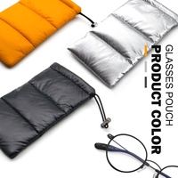 Étui à lunettes rectangulaire portable en duvet synthétique avec cordon de serrage, pochette pour lunettes de vue et de soleil avec logo – Vente en gros