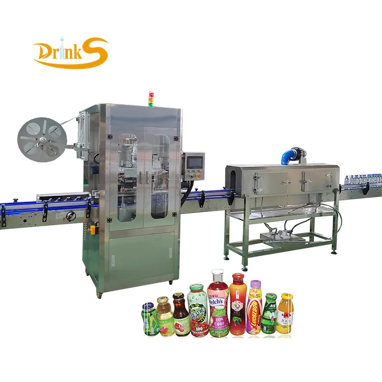 Automatic Shrink Sleeve Applicator With Steam Tunnel Heating Bottle Shrink Sleeve Labeling Machine