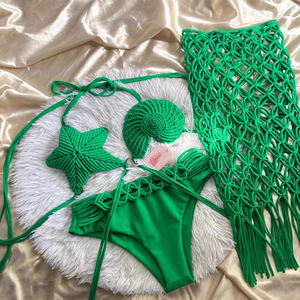 Traje de Baño Bohemio para Mujer, Bikini de Ganchillo con Conchas, Personalizado, Bikini Tejido a Medida, Venta al por Mayor, Traje de Baño con Logotipo Personalizado - Product Image 3