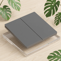 Interrupteurs muraux universels KESHIQI, design moderne de luxe, bouton poussoir, panneau PC gris ultra fin et durable, 10A