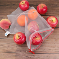 Aangepaste Rpet Eco-Vriendelijke Herbruikbare Netzakken Met Trekkoord Draagbaar En Wasbaar Voor Fruitgroenten Food Grade Gaas Voor Producten