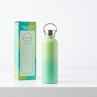 Bouteille d'eau isolée en acier inoxydable avec logo personnalisé Bouteille en acier sport étanche à double paroi pour boire et faire bouillir de l'eau